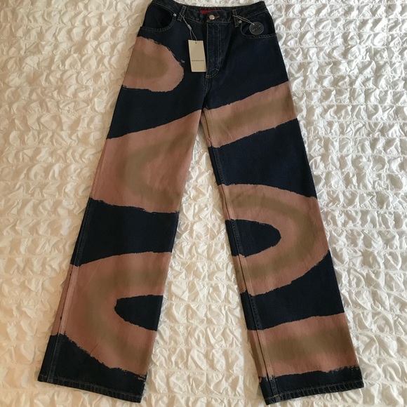ECKHAUS LATTA Chemtrail printed wide leg jeans - Picture 2 of 7